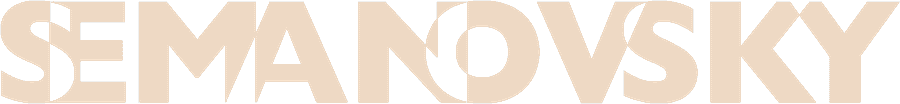 Criação da marca SEMANOVSKY por Nêio Mustafa, designer gráfico em São Paulo.