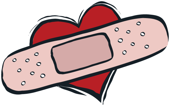 A ilustração 'Coração-Bandaid', criada por Nêio Mustafa, designer gráfico em São Paulo, busca transmitir o espírito das músicas e letras do álbum '13 Canções', de Semanovsky.