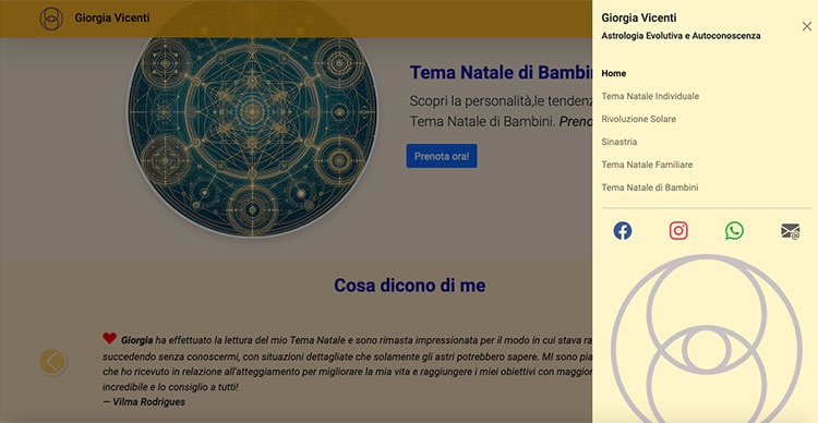 Astrologia Evolutiva e Autoconhecimento - Website para a astróloga Giorgia Vicenti - Clique para conhecer e explorar os serviços disponíveis. Chegue mais perto para descobrir seu potencial!