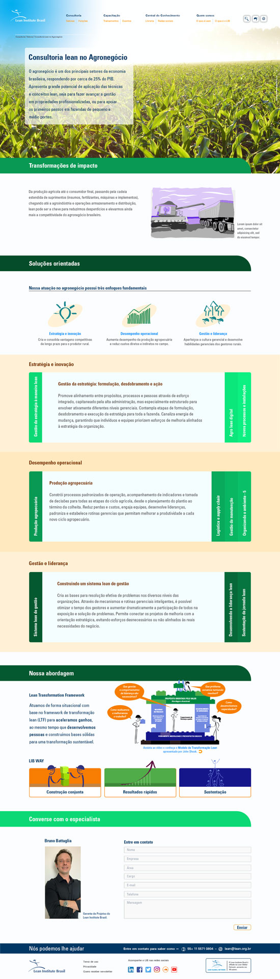 Design UI e UX de qualidade por Nêio Mustafa para a consultoria Lean Office do Lean Institute Brasil.